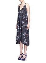 Front View -Click To Enlarge 'Posie' floral print strappy midi dress