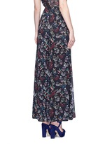 Back View -Click To Enlarge Garden floral print silk palazzo pants