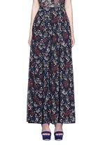 Main View -Click To Enlarge Garden floral print silk palazzo pants