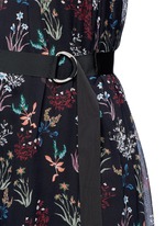 Detail View -Click To Enlarge Garden floral print silk halter jumpsuit