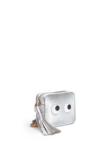 Front View -Click To Enlarge 'Eyes' embossed metallic leather crossbody bag