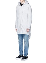 Front View -Click To Enlarge Dip hem hooded jersey parka