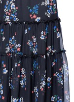 Detail View -Click To Enlarge 'Posie' floral print tiered silk maxi skirt