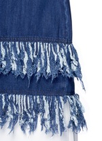Detail View -Click To Enlarge Frayed fringe cotton denim tunic