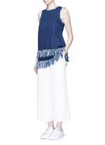 Figure View -Click To Enlarge Frayed fringe cotton denim tunic