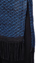 Detail View -Click To Enlarge Fringe knit sleeveless top