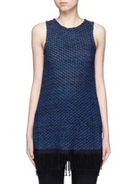 Main View -Click To Enlarge Fringe knit sleeveless top