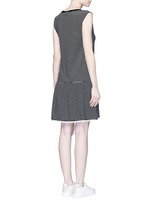 Back View -Click To Enlarge Dot guipure lace stripe drop waist dress