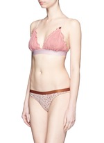 Figure View -Click To Enlarge 'Reggipetto' candy stripe ruffle elastic bralette