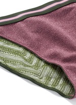 Detail View -Click To Enlarge 'Wild Rose' metallic knit lace briefs