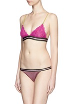 Figure View -Click To Enlarge 'Wild Rose' metallic knit lace briefs