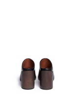 Back View -Click To Enlarge '9 Edgy' wooden heel open toe leather mules