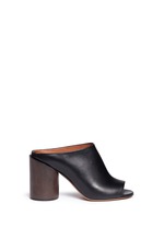 Main View -Click To Enlarge '9 Edgy' wooden heel open toe leather mules