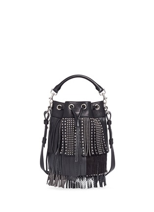 首图 - 点击放大 首图 - 点击放大 - SAINT LAURENT - EMMANUELLE小号铆钉流苏真皮水桶包
