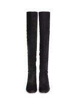 Front View -Click To Enlarge 'Elina' suede thigh high boots