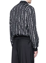 Back View -Click To Enlarge Barb wire print bomber jacket