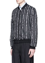 Front View -Click To Enlarge Barb wire print bomber jacket