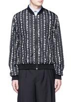 Main View -Click To Enlarge Barb wire print bomber jacket