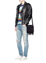 Figure View -Click To Enlarge 'Army' fringe front suede messenger bag