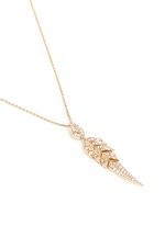 Figure View -Click To Enlarge 'Magnipheasant' diamond 18k rose gold feather pendant necklace