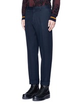 Front View -Click To Enlarge 'Philip' rolled cuff wool pants