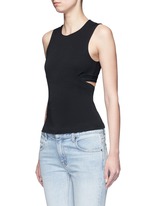 Front View -Click To Enlarge Cutout back lux ponte tank top