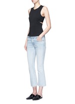 Figure View -Click To Enlarge Cutout back lux ponte tank top