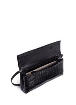 Detail View -Click To Enlarge 'Gotham' crocodile leather shoulder strap clutch