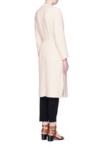 Back View -Click To Enlarge Quilted buckled long coat