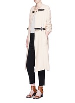 Figure View -Click To Enlarge Quilted buckled long coat