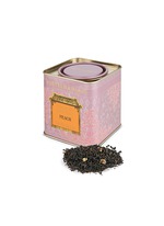 Main View -Click To Enlarge Black loose leaf tea and peach tin