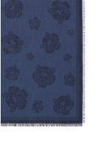 Detail View -Click To Enlarge Tiger head jacquard modal-silk scarf