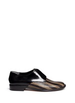 Main View -Click To Enlarge 'Jaml' stripe croc effect leather laceless derbies