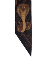 Detail View -Click To Enlarge Cobra stripe print narrow silk scarf