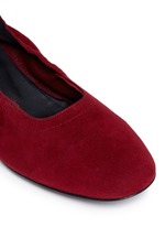 Detail View -Click To Enlarge 'Poket' wood effect heel suede pumps