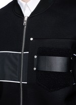 Detail View -Click To Enlarge Mixed media bomber jacket