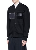 Front View -Click To Enlarge Mixed media bomber jacket