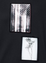 Detail View -Click To Enlarge American flag print patch T-shirt
