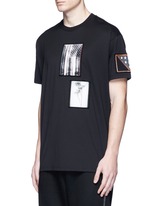 Front View -Click To Enlarge American flag print patch T-shirt