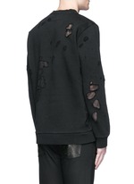 Back View -Click To Enlarge Logo print distressed sweatshirt