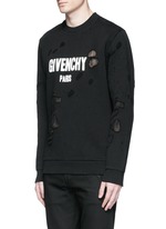 Front View -Click To Enlarge Logo print distressed sweatshirt