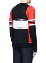 Back View -Click To Enlarge Colourblock stripe Merino wool sweater