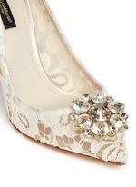 Detail View -Click To Enlarge 'Bellucci' jewel brooch Taormina lace pumps