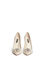 Front View -Click To Enlarge 'Bellucci' jewel brooch Taormina lace pumps