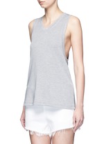Front View -Click To Enlarge Enzyme wash French terry racerback tank top