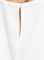 Detail View -Click To Enlarge Chest pocket crepe off-shoulder top