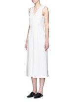 Figure View -Click To Enlarge V-neck culottes jumpsuit