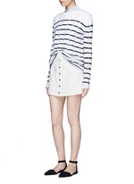 Figure View -Click To Enlarge Cotton twill button jean skirt