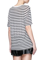 Back View -Click To Enlarge Stripe linen blend T-shirt