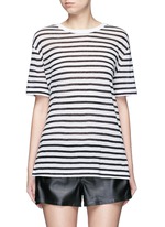Main View -Click To Enlarge Stripe linen blend T-shirt